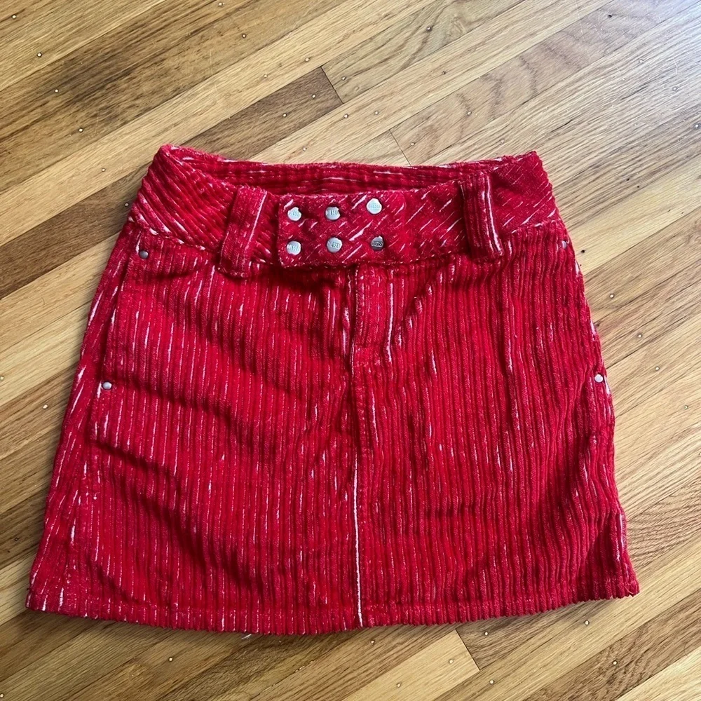 Diesel Kids Red Corduroy Skirt, size 8